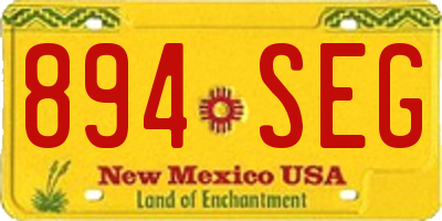 NM license plate 894SEG