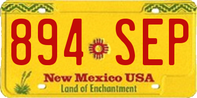 NM license plate 894SEP
