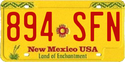 NM license plate 894SFN