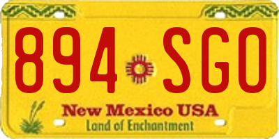 NM license plate 894SGO