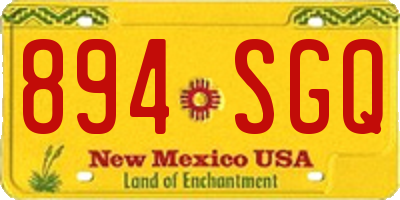 NM license plate 894SGQ