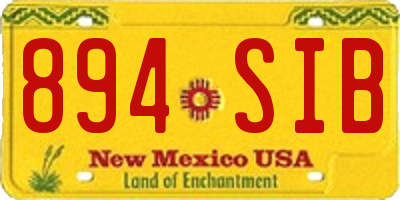 NM license plate 894SIB