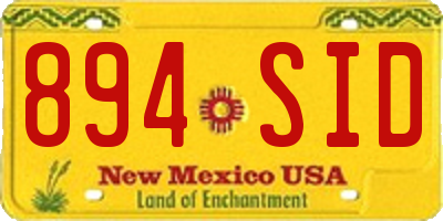 NM license plate 894SID