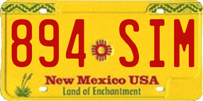 NM license plate 894SIM