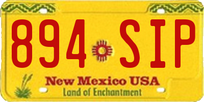 NM license plate 894SIP