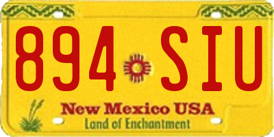 NM license plate 894SIU