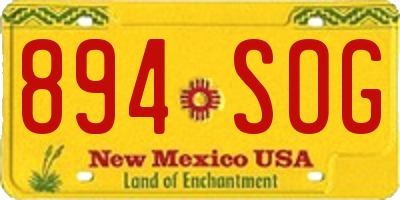 NM license plate 894SOG