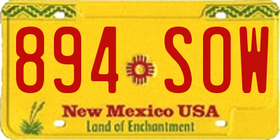 NM license plate 894SOW