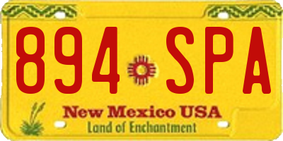 NM license plate 894SPA