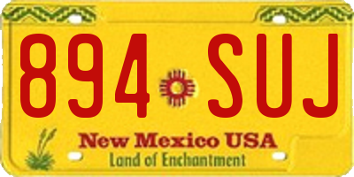 NM license plate 894SUJ