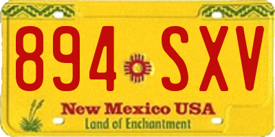 NM license plate 894SXV