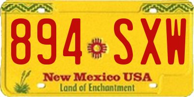 NM license plate 894SXW