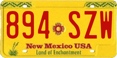 NM license plate 894SZW