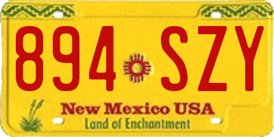 NM license plate 894SZY