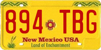 NM license plate 894TBG