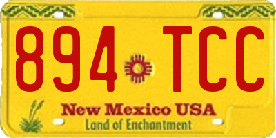 NM license plate 894TCC
