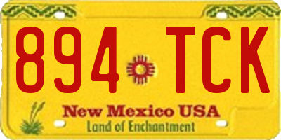NM license plate 894TCK