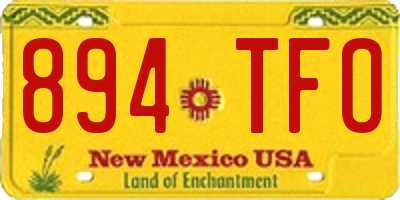 NM license plate 894TFO