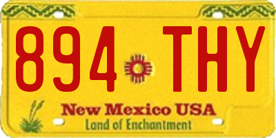 NM license plate 894THY