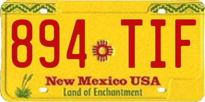 NM license plate 894TIF