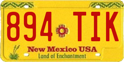 NM license plate 894TIK