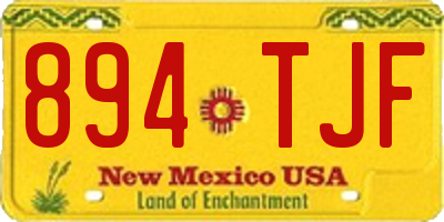 NM license plate 894TJF