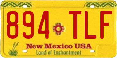 NM license plate 894TLF