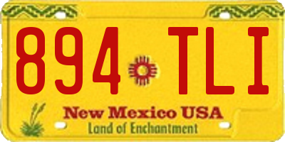 NM license plate 894TLI