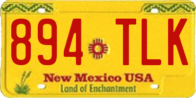 NM license plate 894TLK