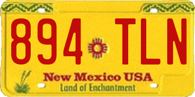 NM license plate 894TLN