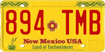 NM license plate 894TMB