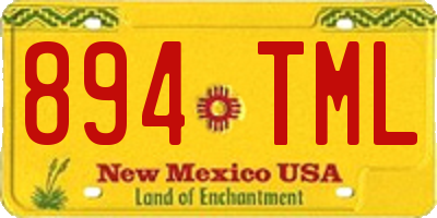 NM license plate 894TML