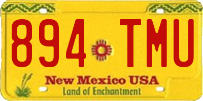 NM license plate 894TMU