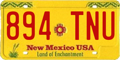 NM license plate 894TNU