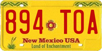 NM license plate 894TOA