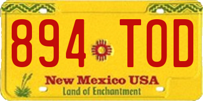 NM license plate 894TOD