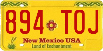 NM license plate 894TOJ