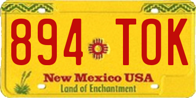 NM license plate 894TOK