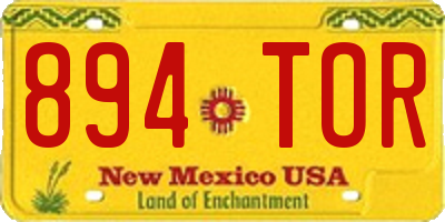 NM license plate 894TOR
