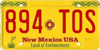 NM license plate 894TOS