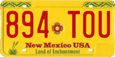 NM license plate 894TOU