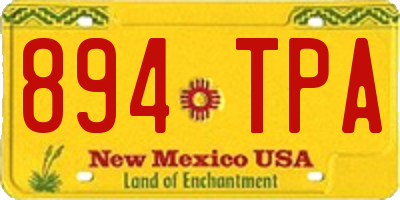NM license plate 894TPA
