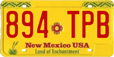 NM license plate 894TPB