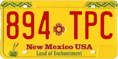 NM license plate 894TPC