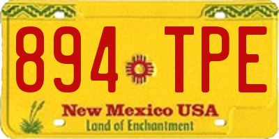 NM license plate 894TPE