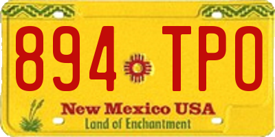 NM license plate 894TPO
