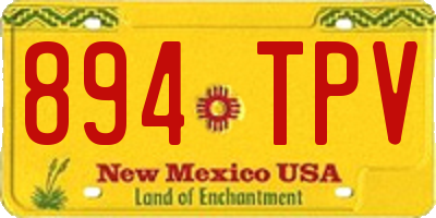 NM license plate 894TPV