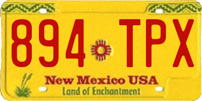 NM license plate 894TPX