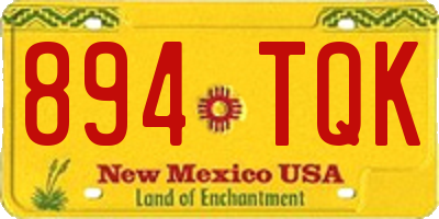 NM license plate 894TQK