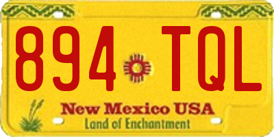 NM license plate 894TQL